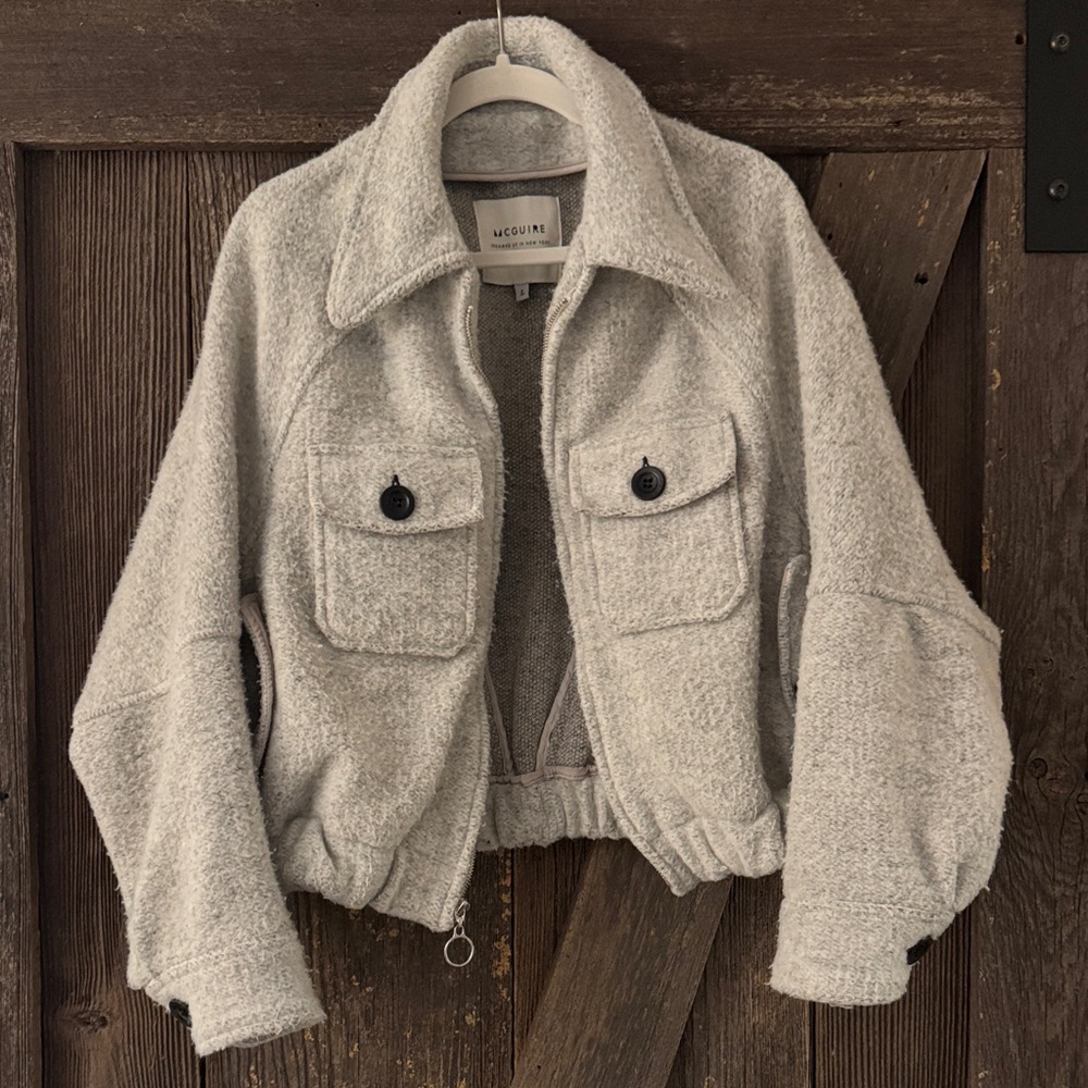 Warm Gray Bomber Jacket